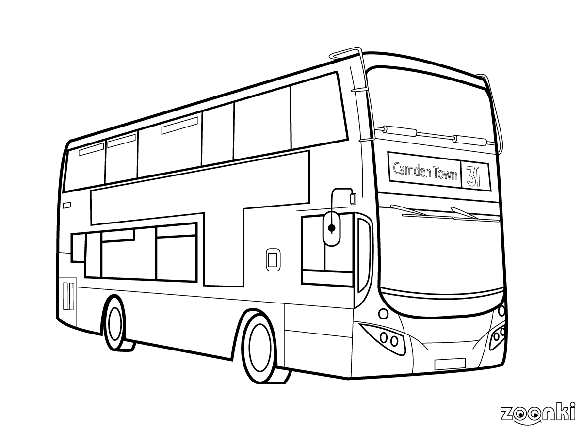 Free colouring pages - London bus route 31 - zoonki.com