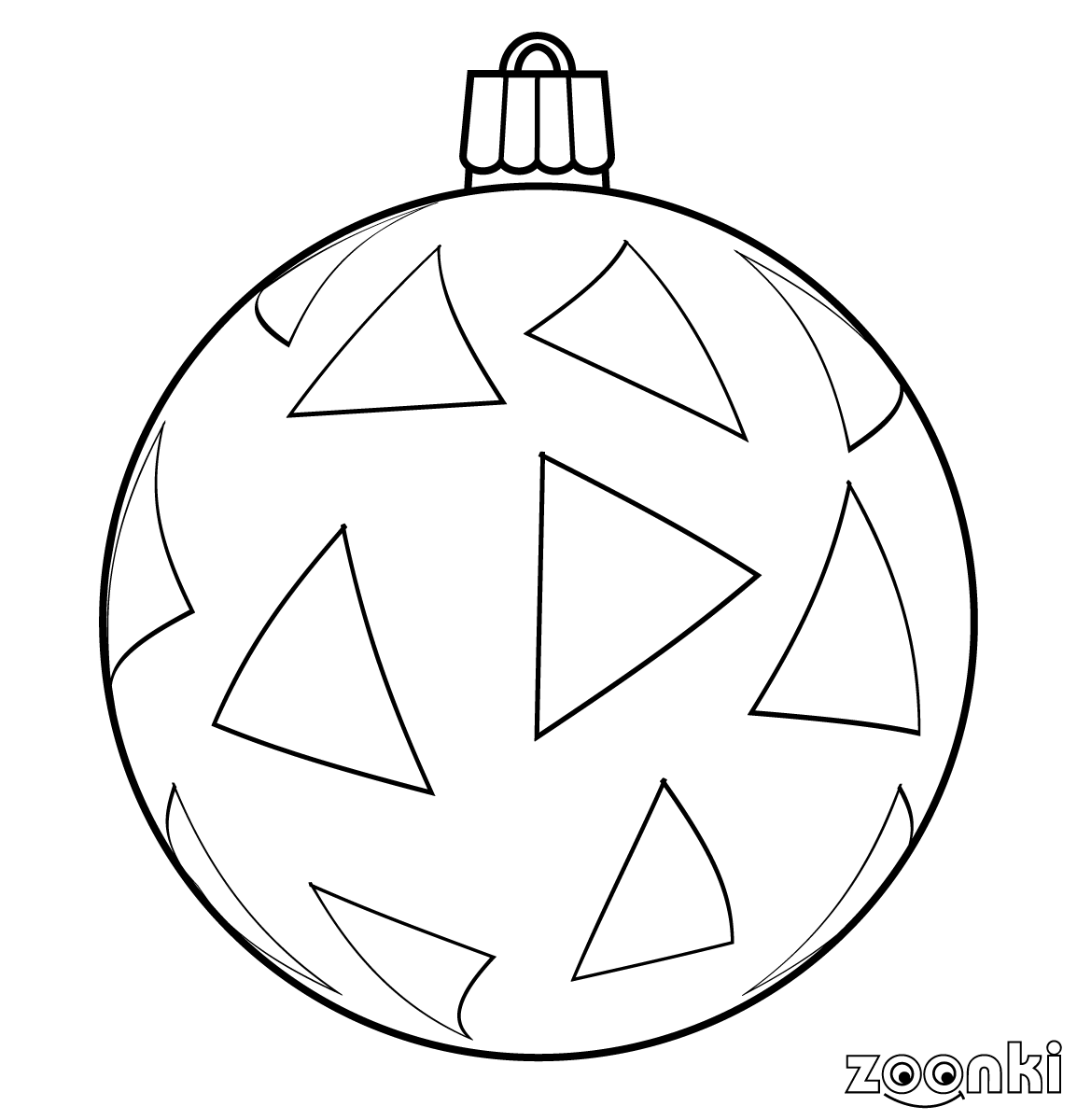zoonki black & white Christmas bauble for coloring