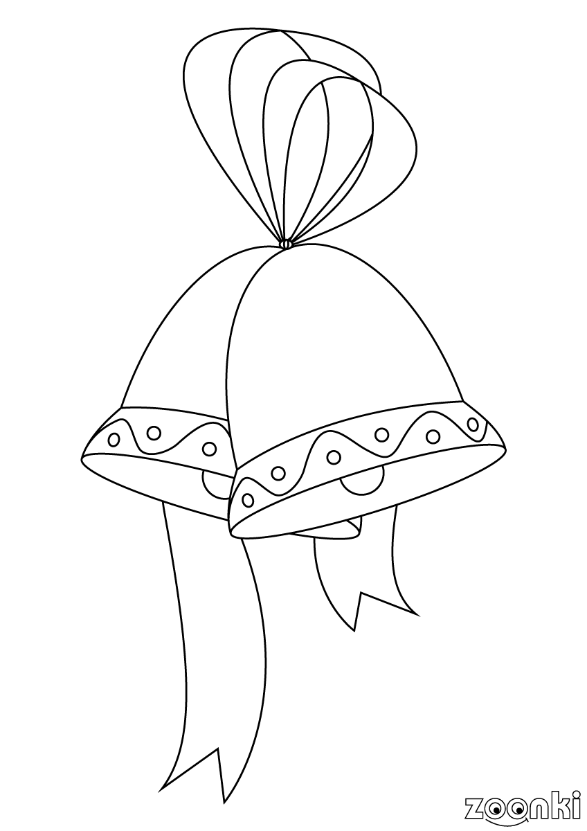 zoonki black & white Christmas bells coloring pages