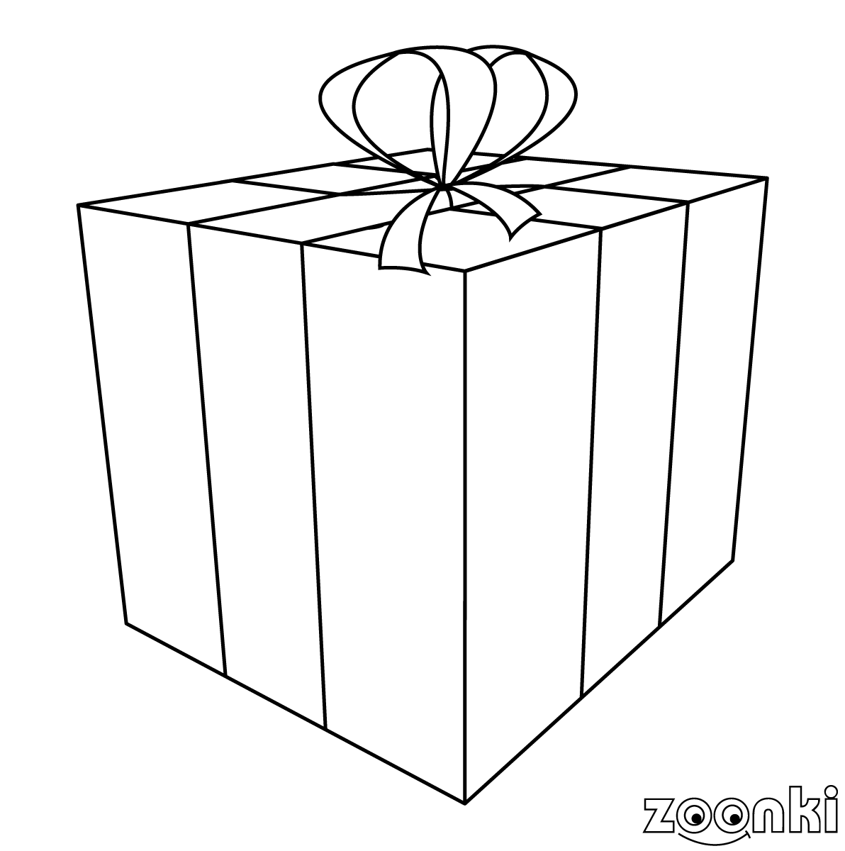 zoonki black & white Christmas present - coloring pages