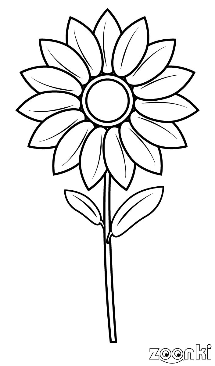zoonki black & white flower - coloring pages