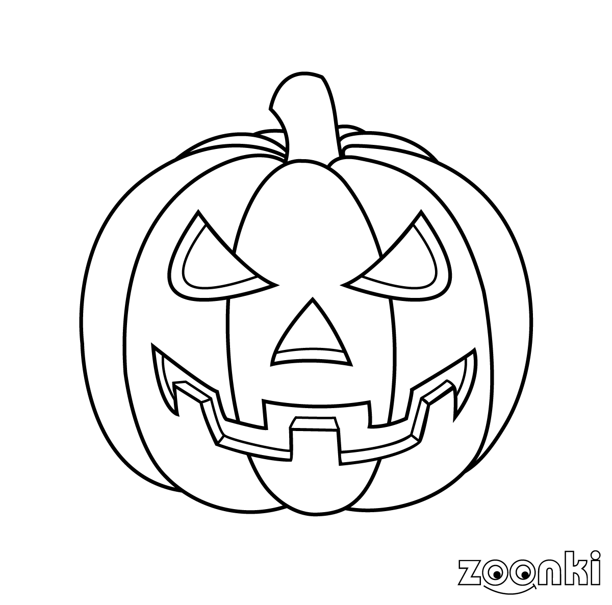 zoonki black & white halloween pumpkin for coloring