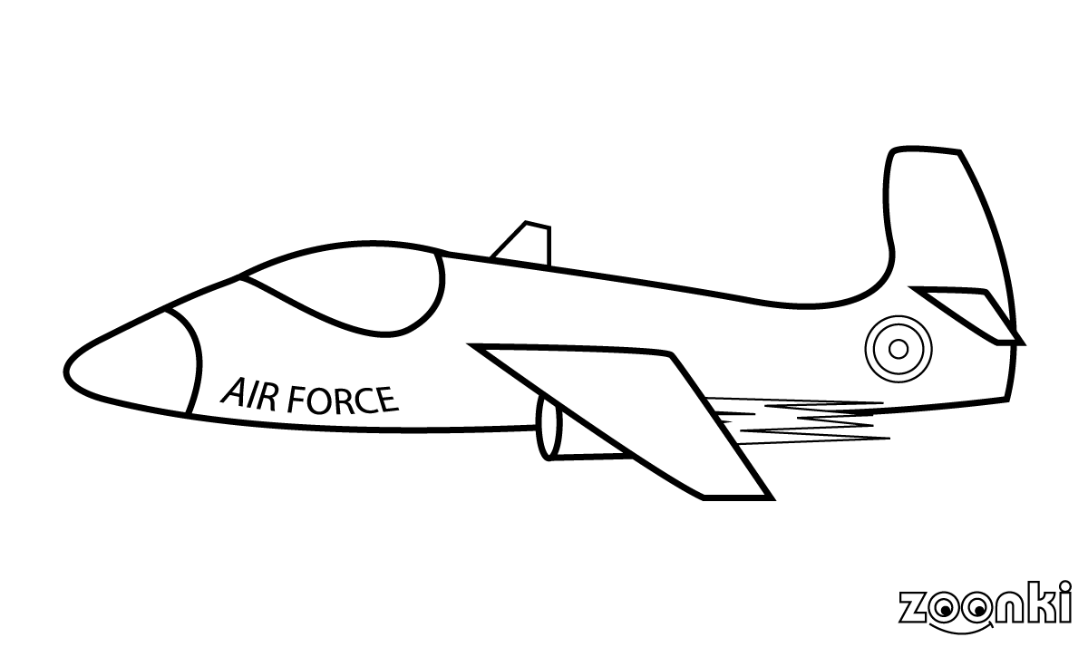zoonki black & white military aircraft for coloring
