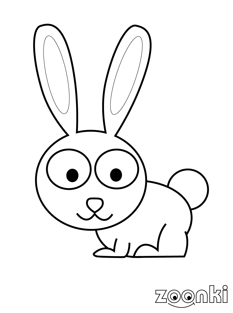 zoonki black & white bunny for coloring