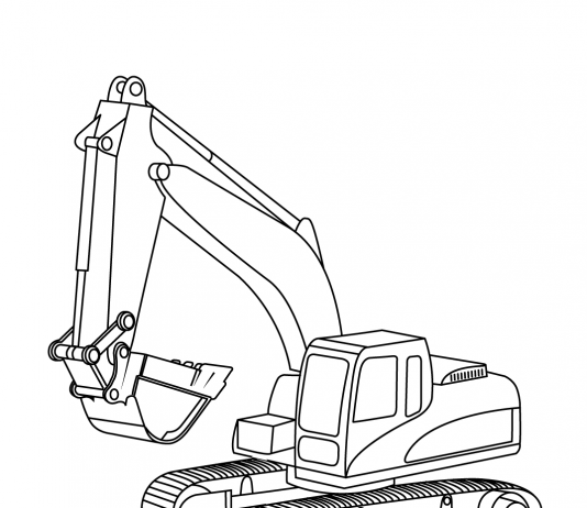 Free colouring pages - excavator - digger - zoonki.com
