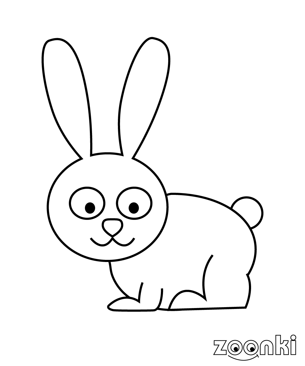 zoonki black & white rabbit for coloring