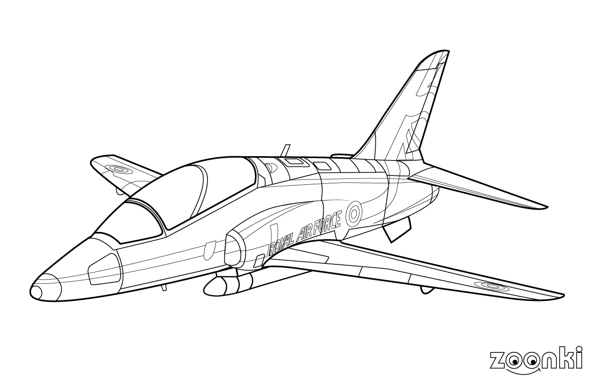 zoonki black & white redarrow aircraft for coloring