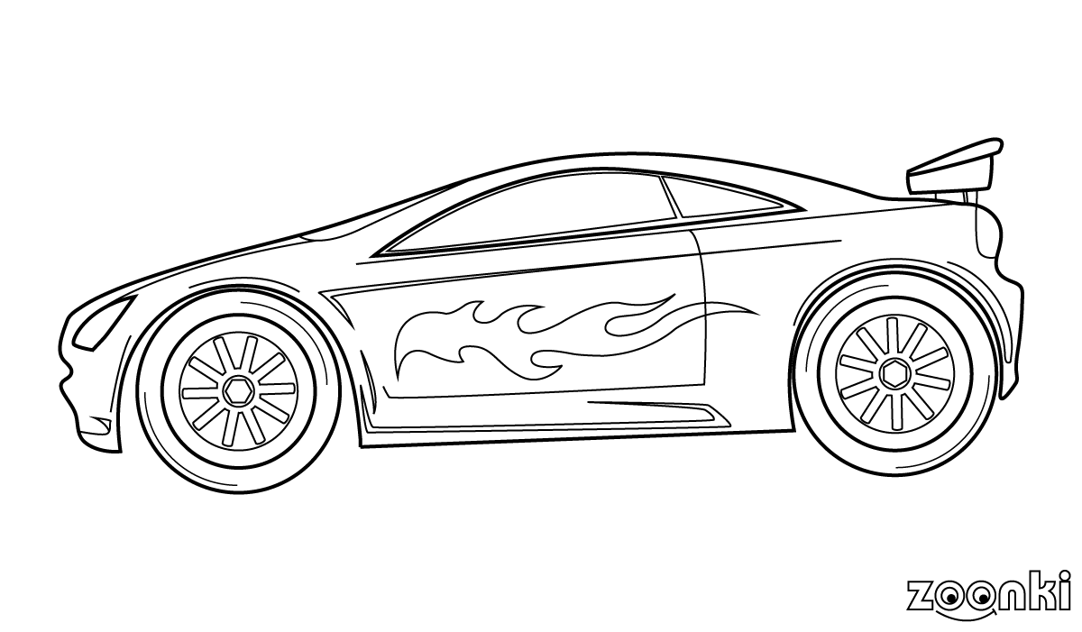zoonki black & white sports car for coloring