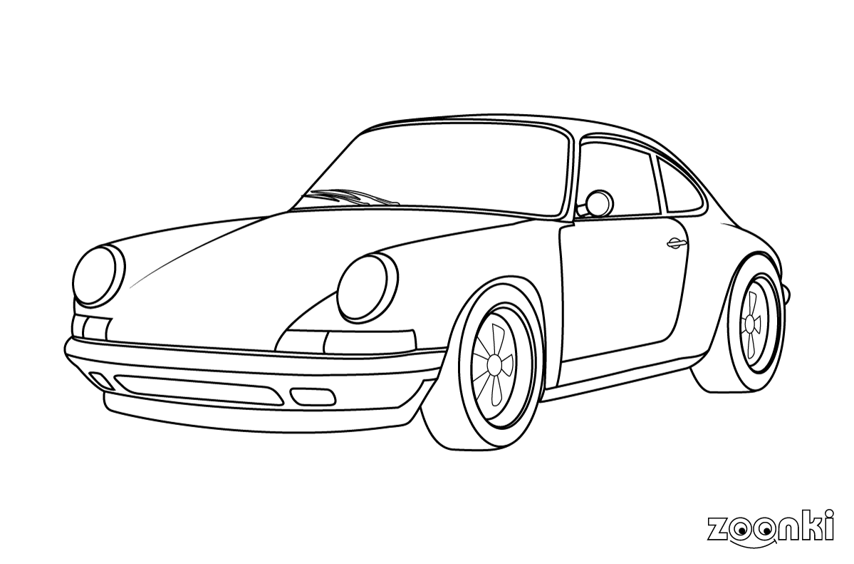 Coloring pages for Kids - car porsche 911 - 001 - zoonki