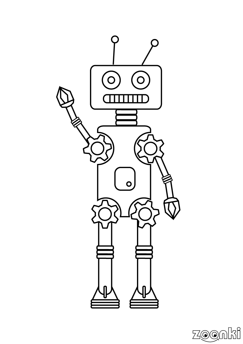 Coloring pages - robot - 002 - zoonki