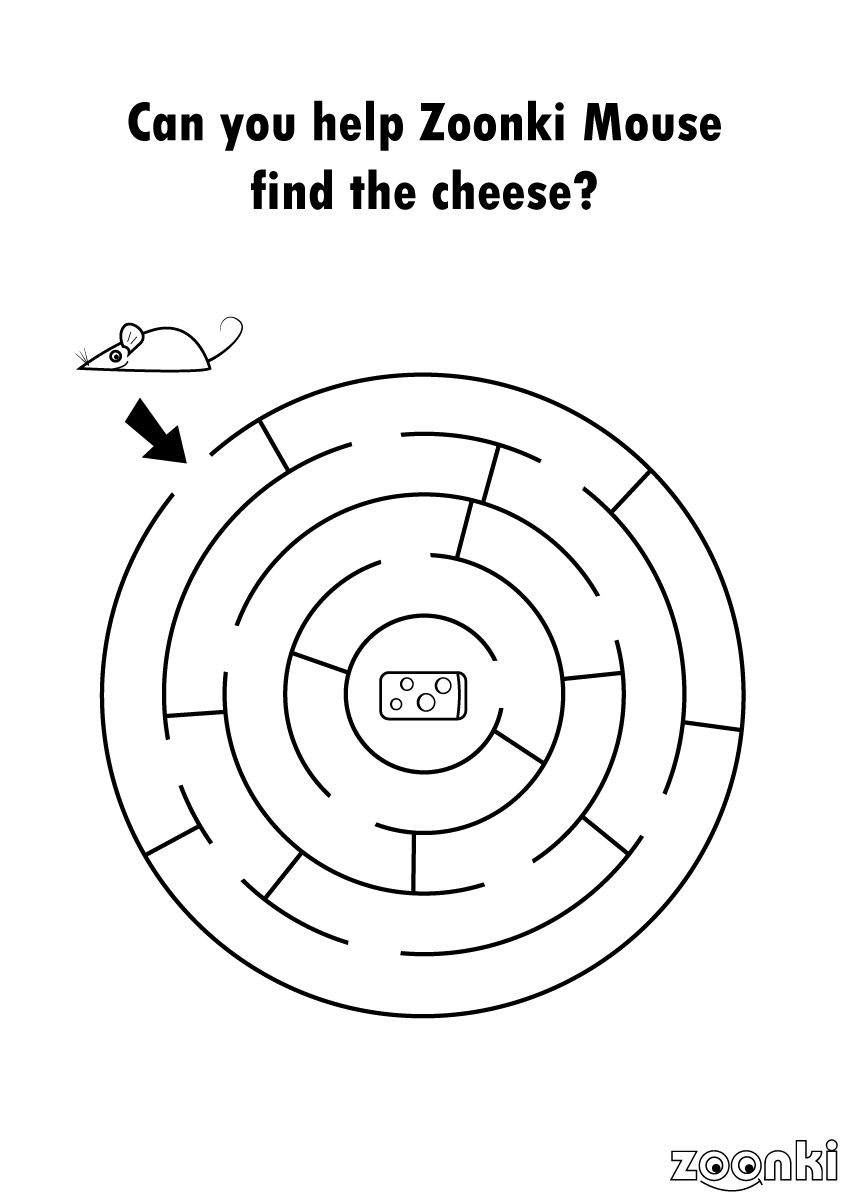 find the cheese labyrinth puzzle - zoonki - 001
