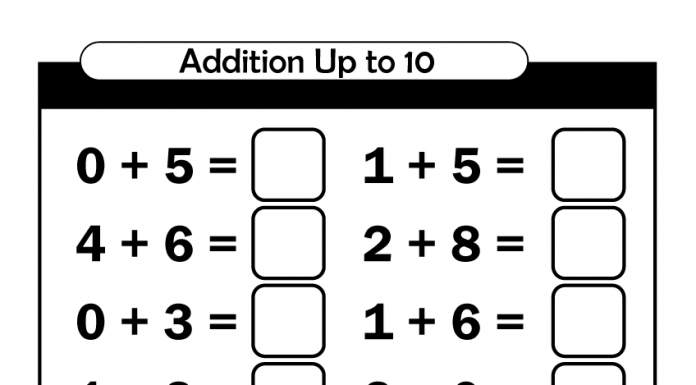 Maths Exercise - addition up to 10 - zoonki.com - page 1 of 3