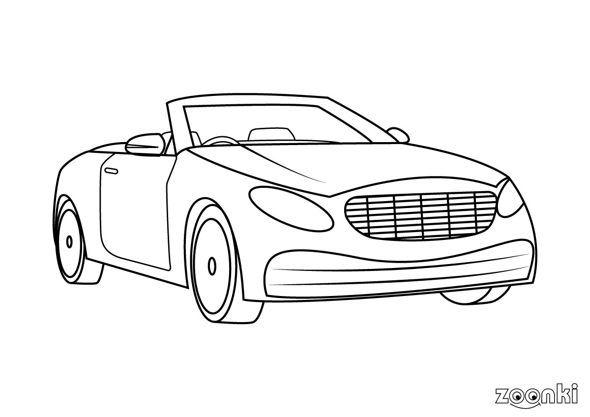 Free coloring pages - car convertible cabriolet - zoonki.com