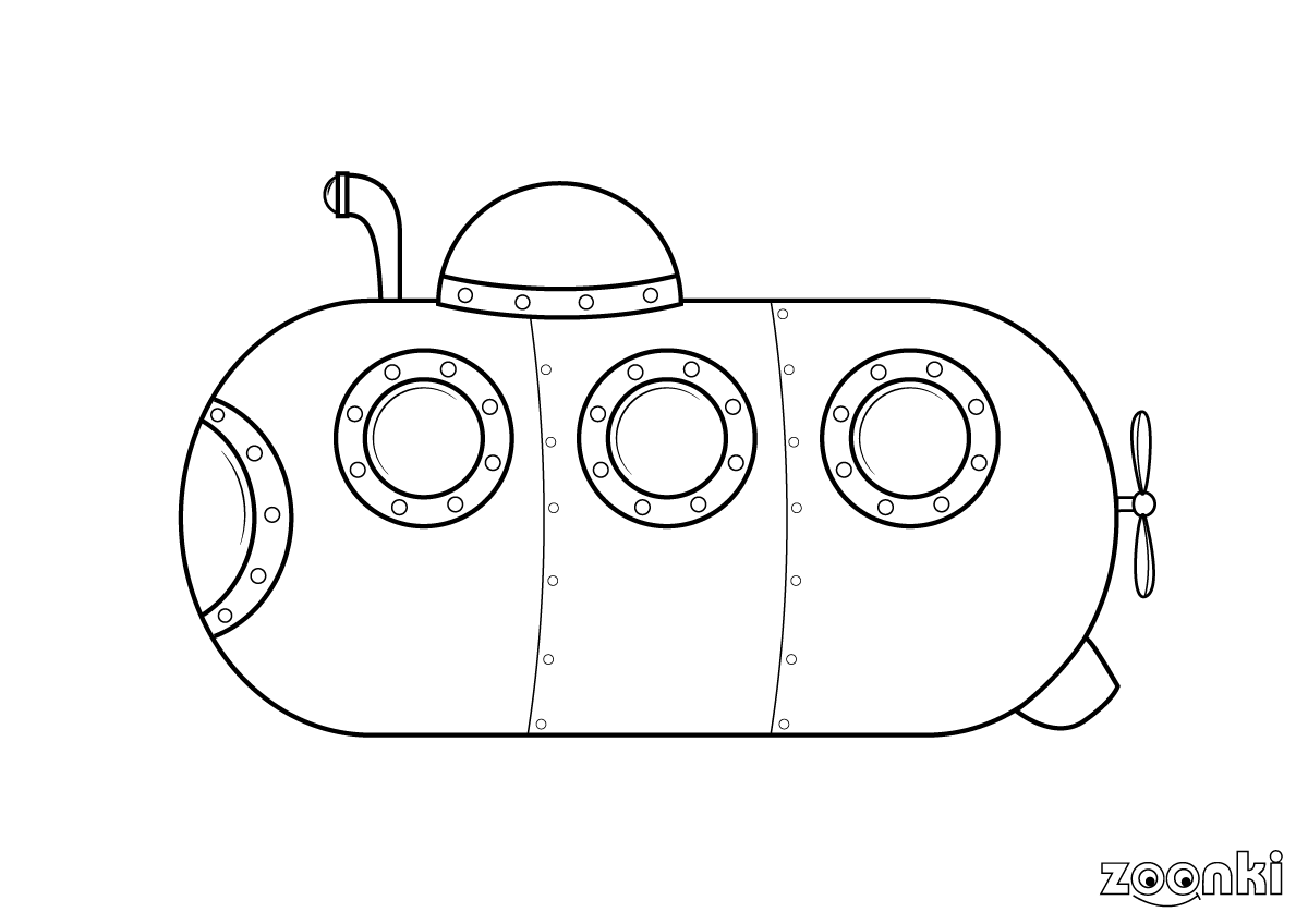Free colouring pages - submarine - zoonki.com