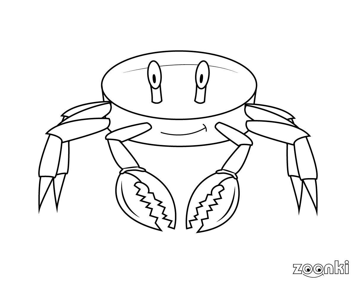 Free colouring pages - crab, crustacean - zoonki.com