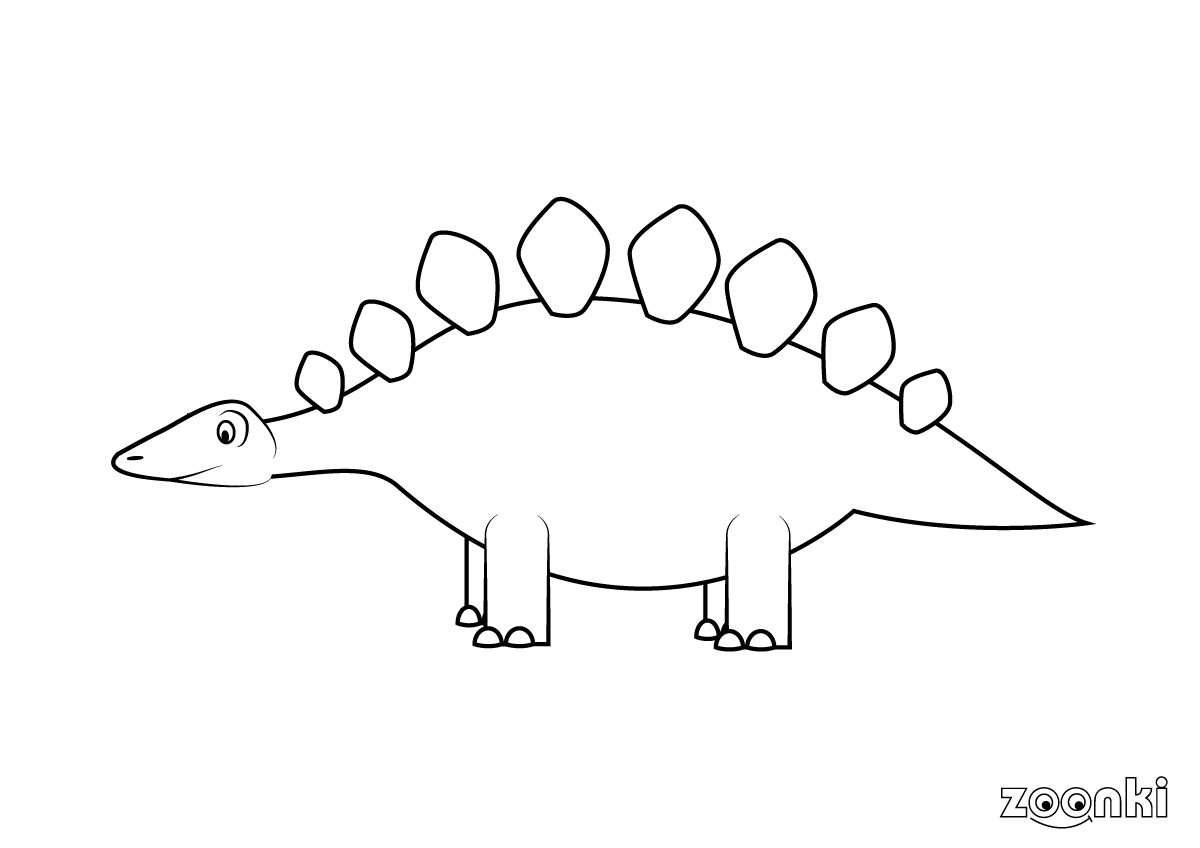 Free colouring pages - dinosaur stegosaurus - zoonki.com