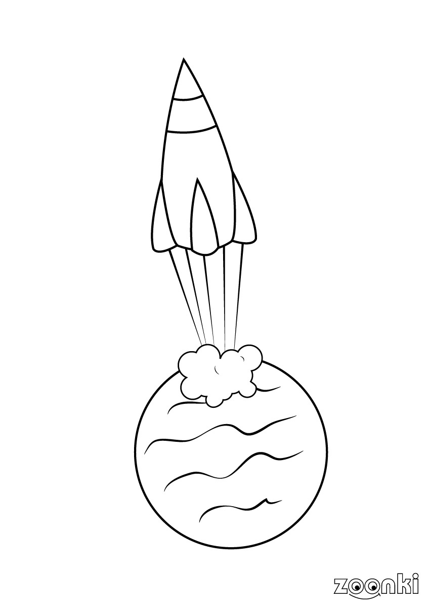 Free colouring pages - rocket 005 - zoonki.com