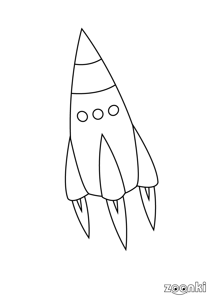 Free colouring pages - rocket 006 - zoonki.com