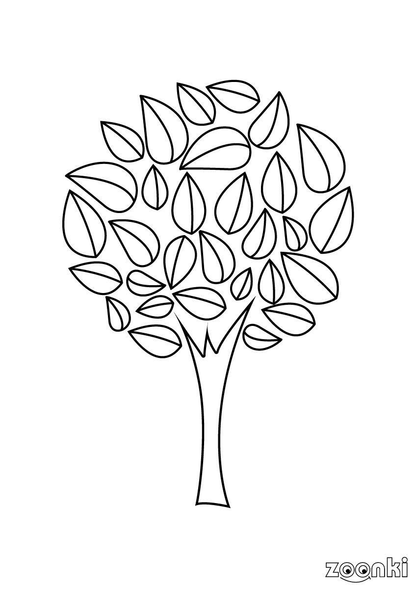 colouring pages - tree 001 - zoonki.com