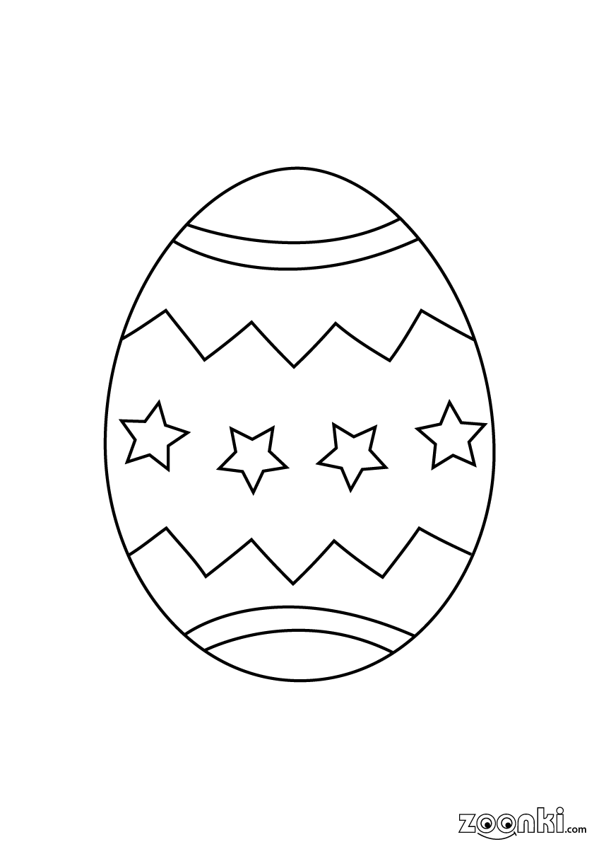 Free colouring pages - Easter egg 004 - zoonki.com