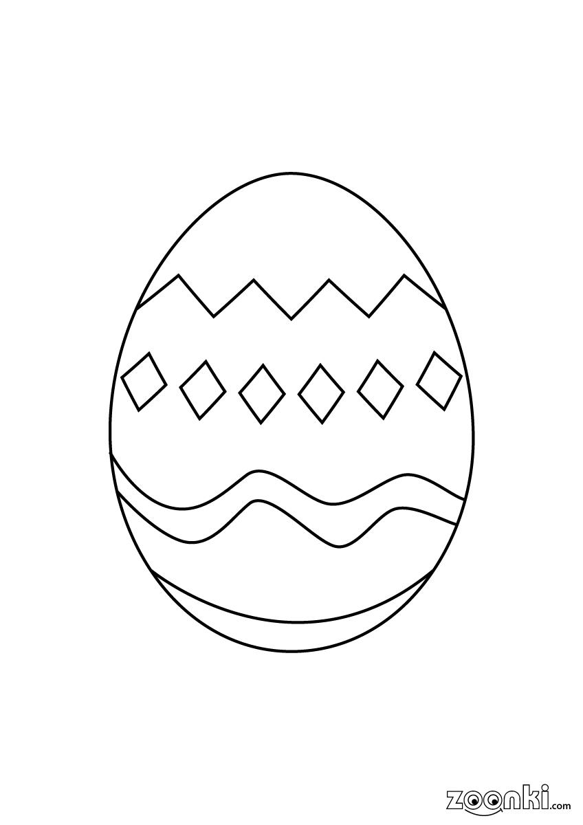 Free colouring pages - Easter egg 005 - zoonki.com