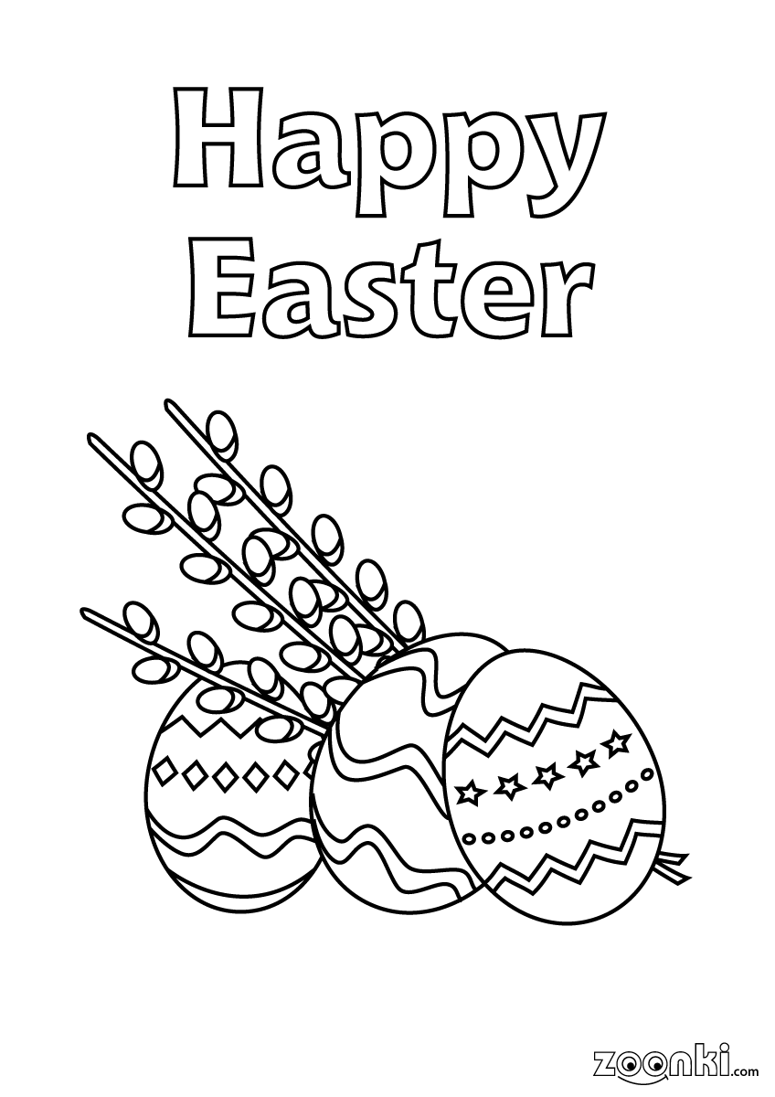 Free colouring pages - Happy Easter 001 - zoonki.com
