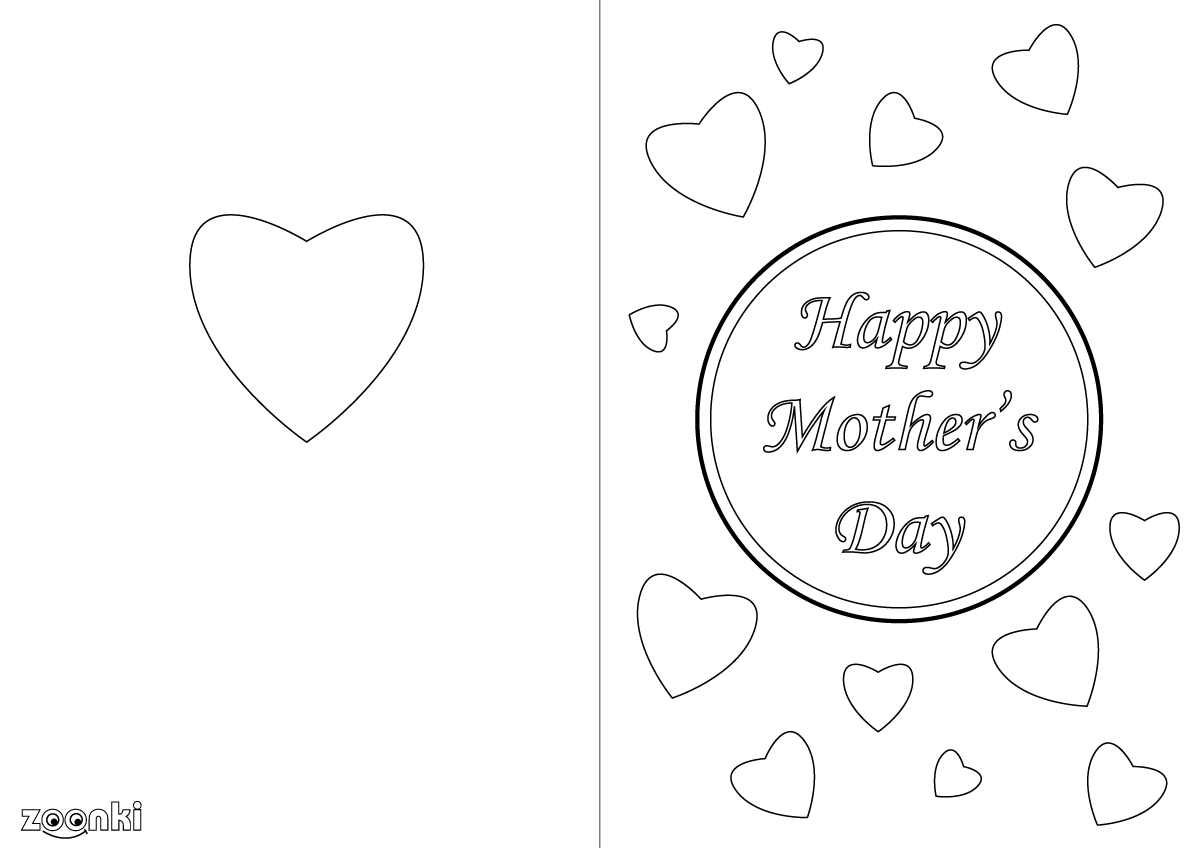Free colouring pages - mother's day card - zoonki.com