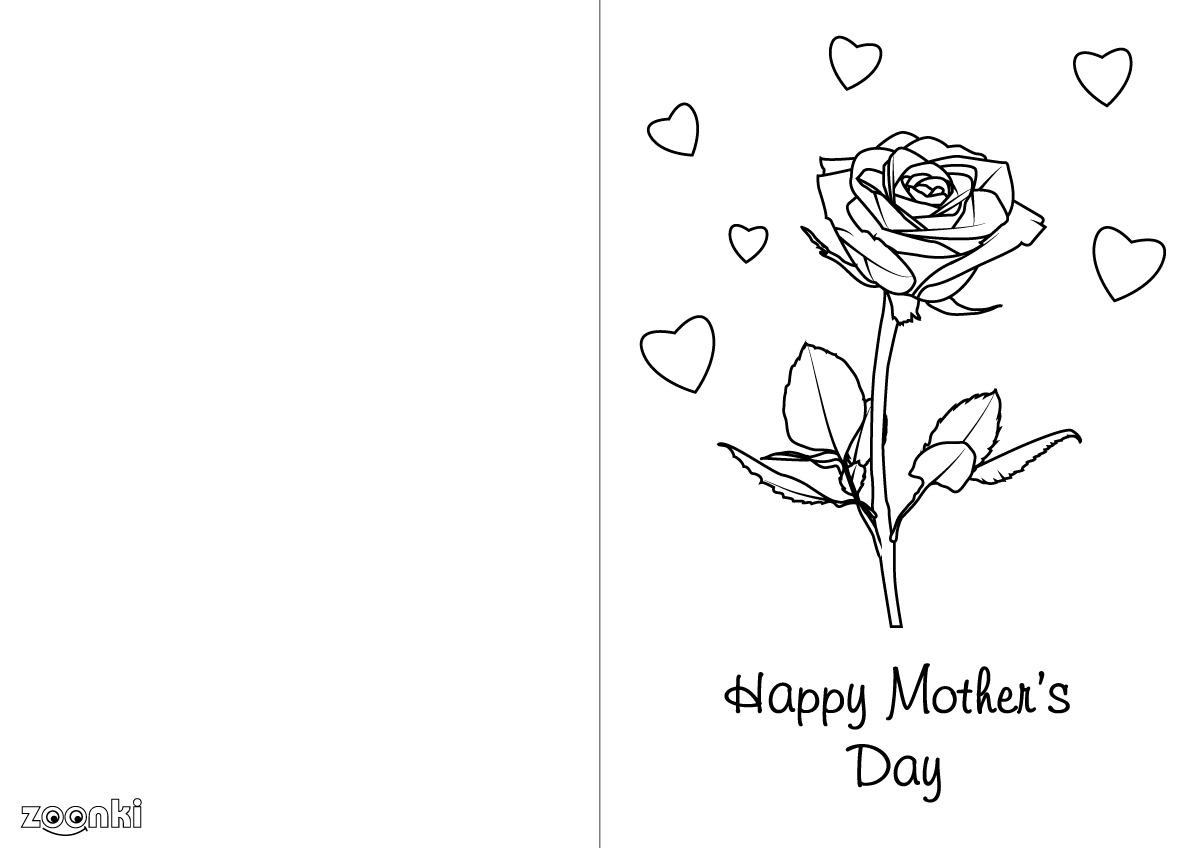 Free colouring pages - happy mother's day card - zoonki.com