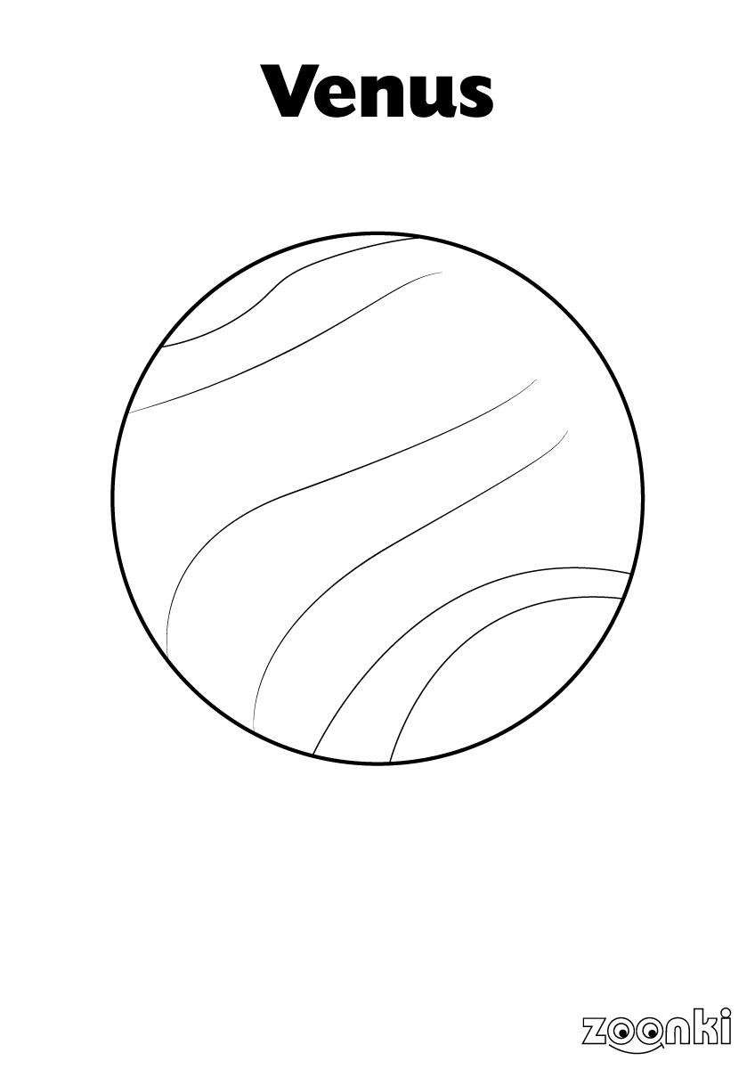 Free colouring pages - Planet Venus - zoonki.com