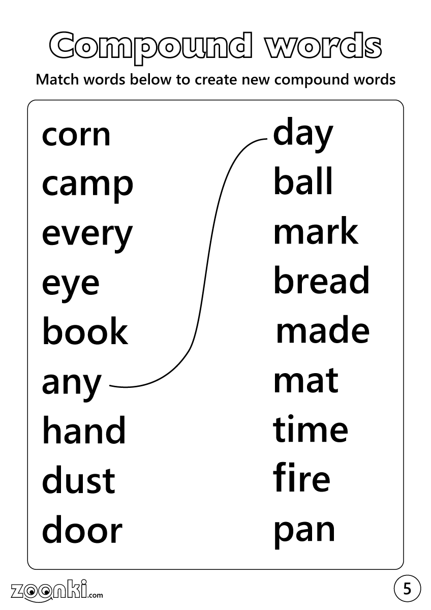 Compound words - English practice exercise - zoonki - 005 (5/7)