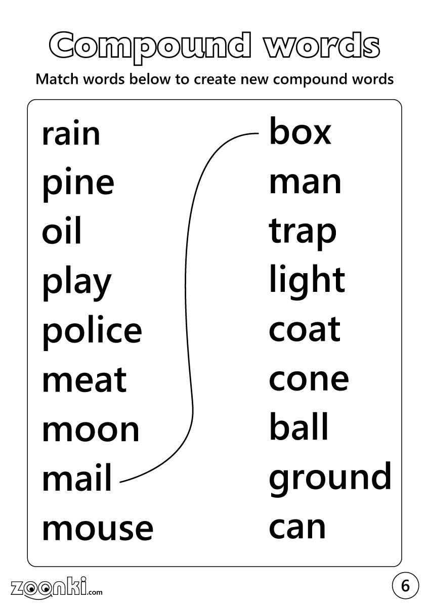 Compound words - English practice exercise - zoonki - 006 (6/7)