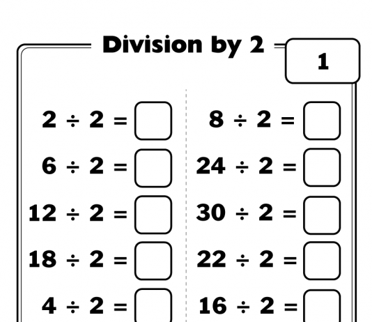 Division by 2 - practice exercise for kids - zoonki (1/4)