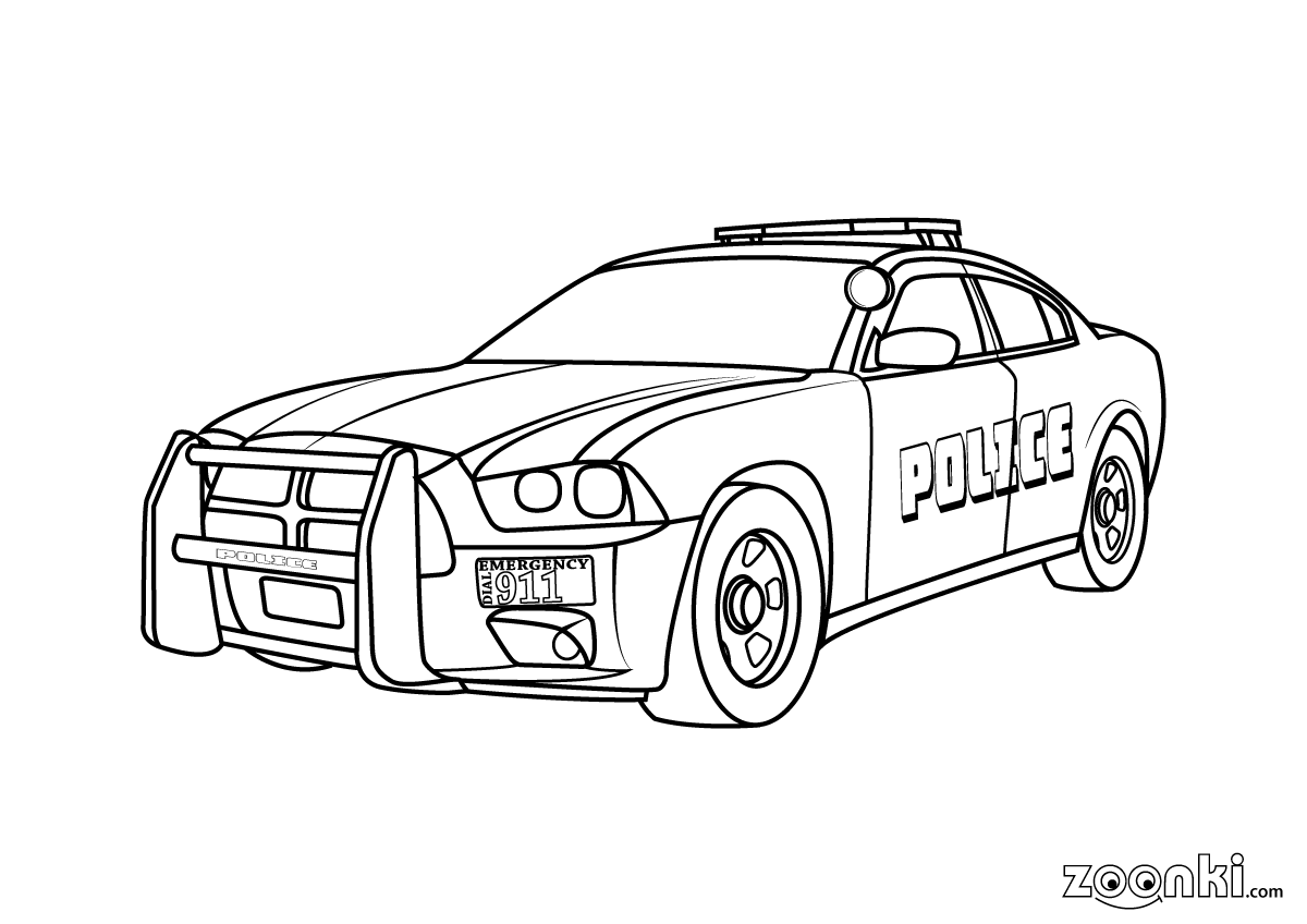 Colouring pages - US Police car | zoonki.com