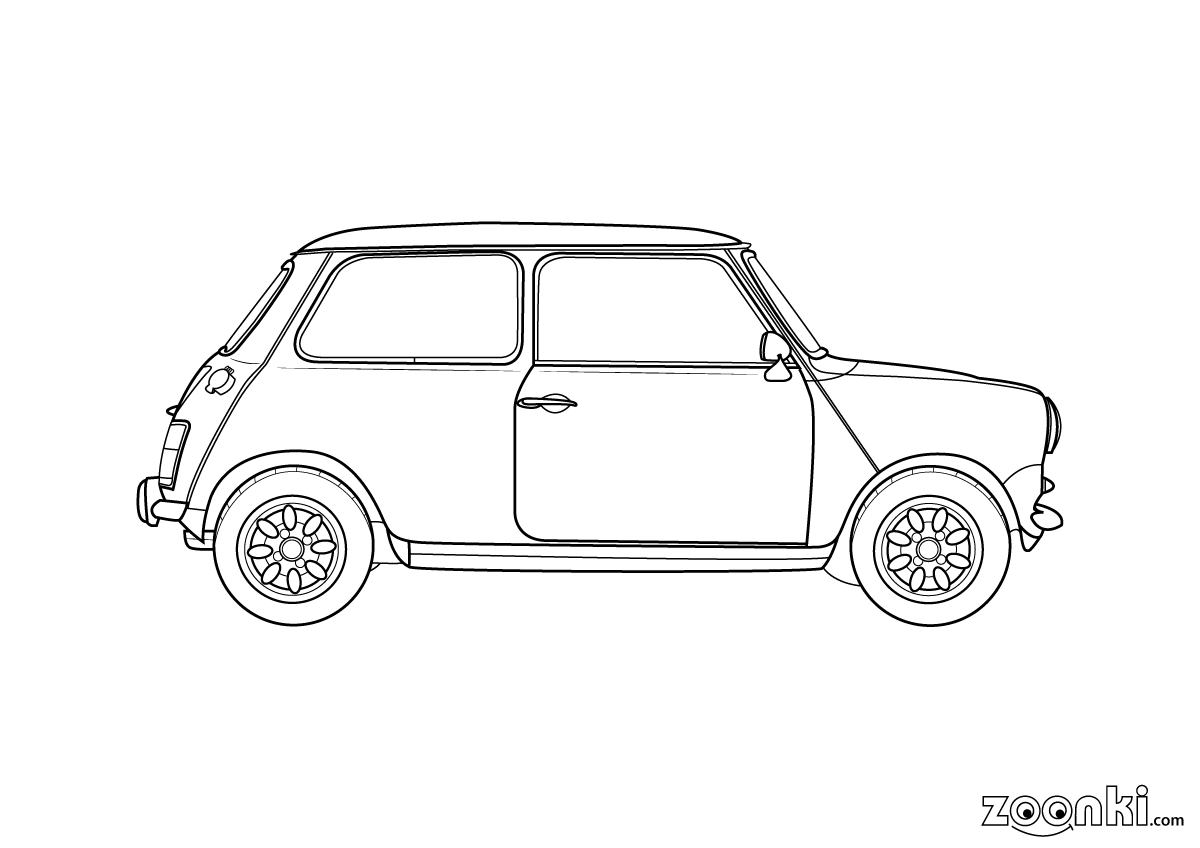 Colouring pages zoonki car - Mini (Morris, Austin, Cooper) classic