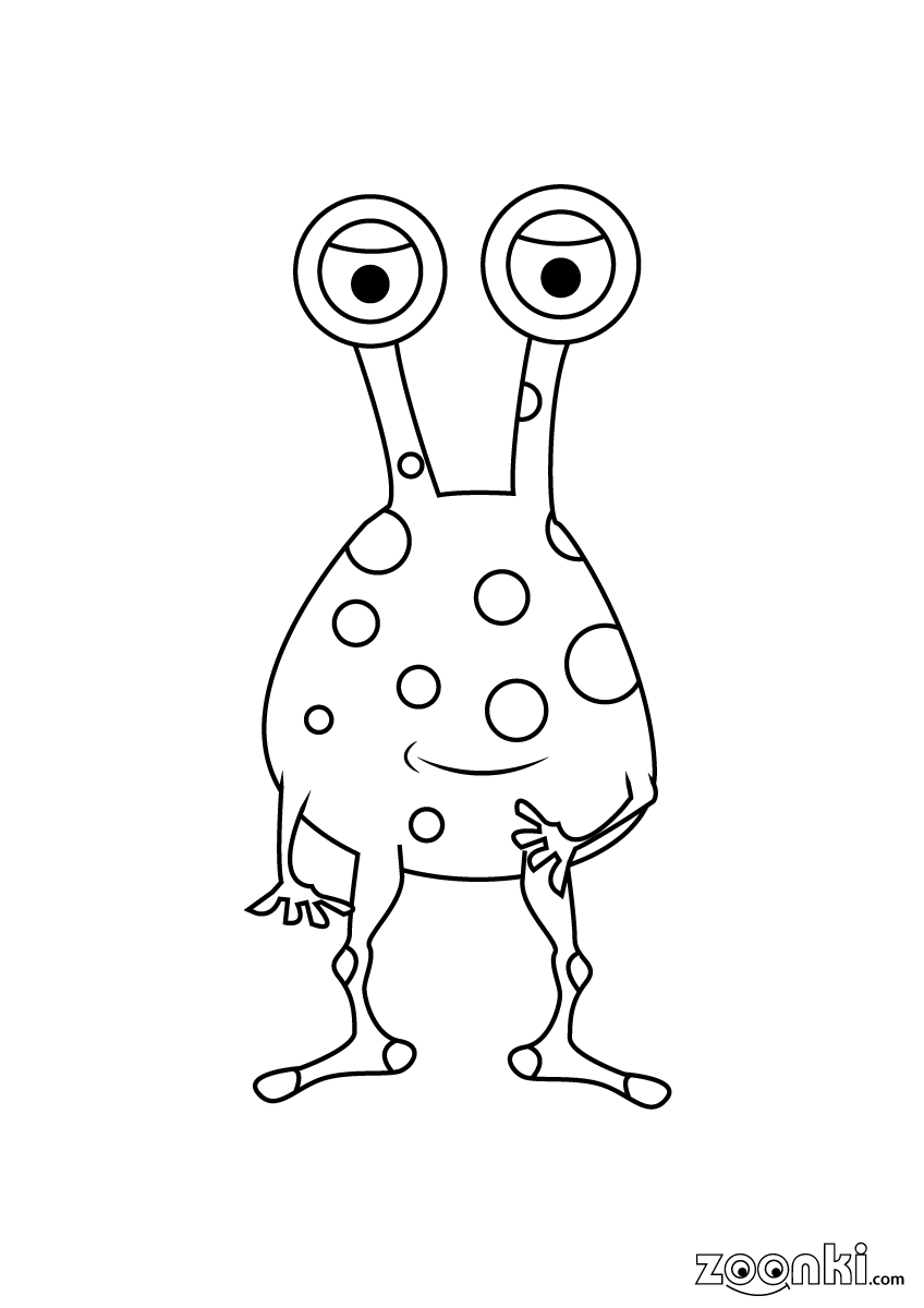 zoonki free colouring pages - alien 002 | zoonki.com