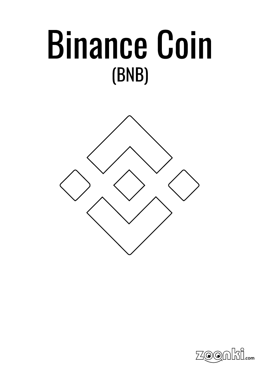Free colouring pages - colour cryptocurrency symbol - Binance coin (BNB) | zoonki.com