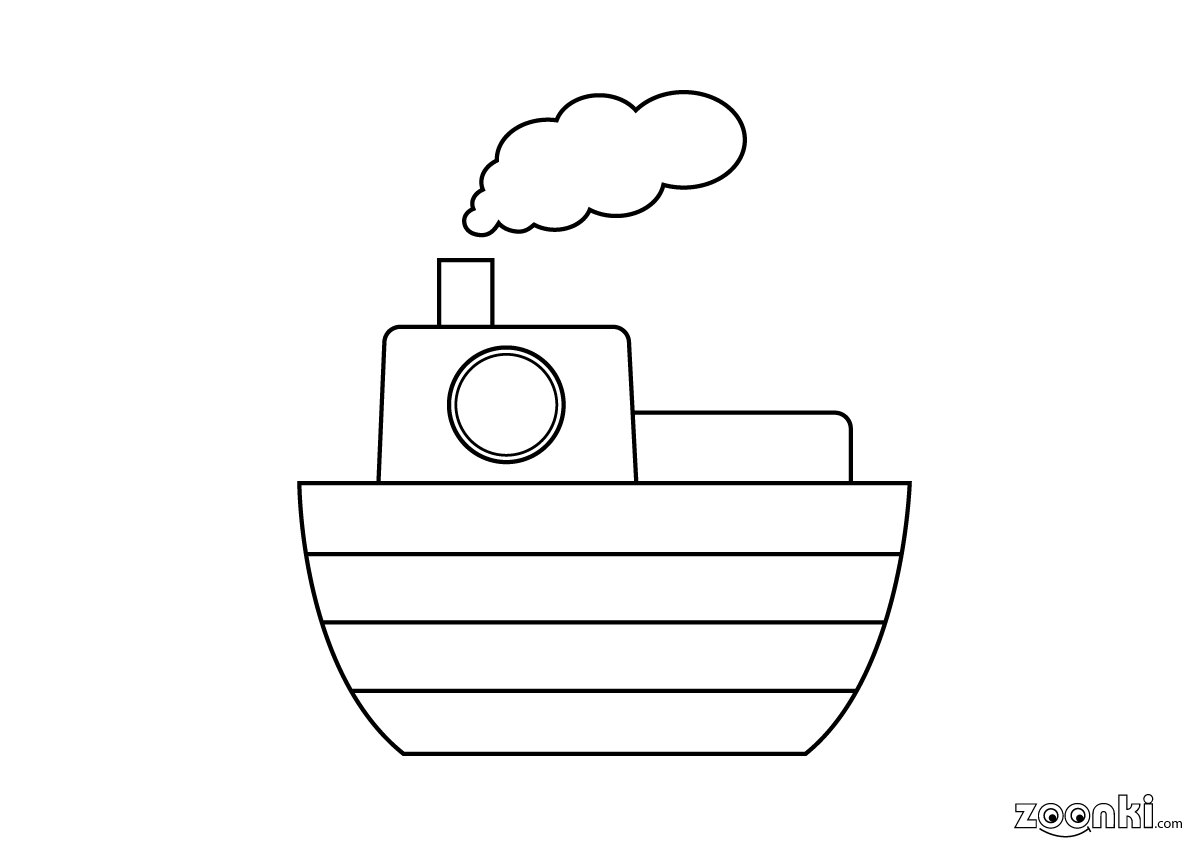 zoonki colouring pages - small cute boat 001 | zoonki.com