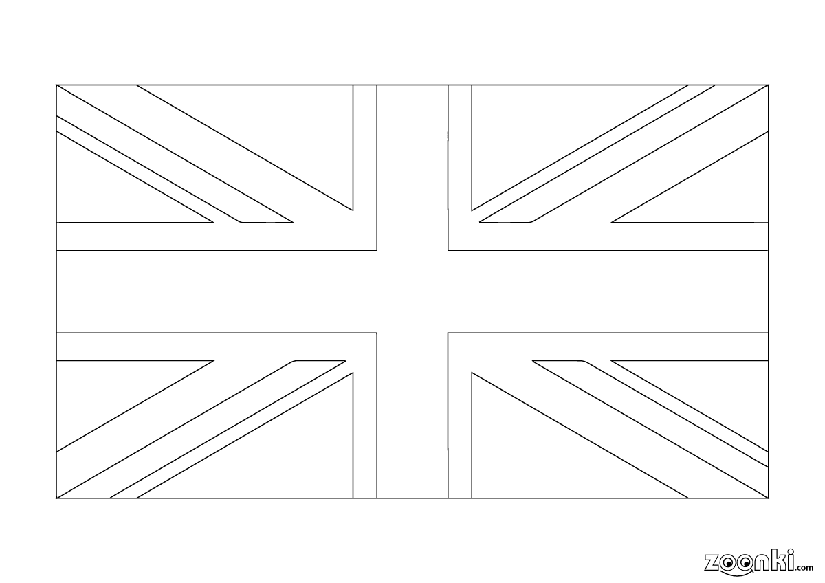 Colouring pages - zoonki flags - the flag of Great Britain | zoonki.com