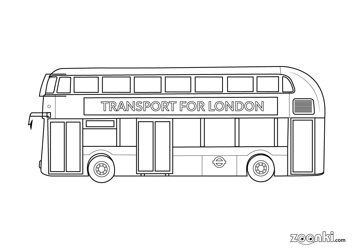 Colouring pages - London bus, transport for London (TFL) | zoonki.com