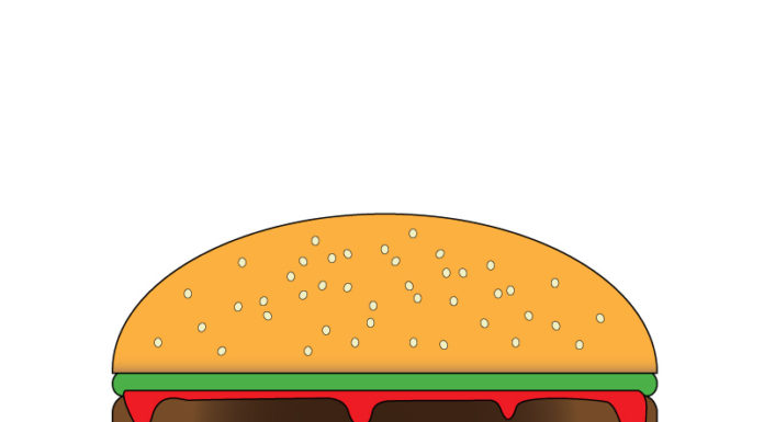 Colouring pages - Food - Hamburger - Featured | zoonki.com