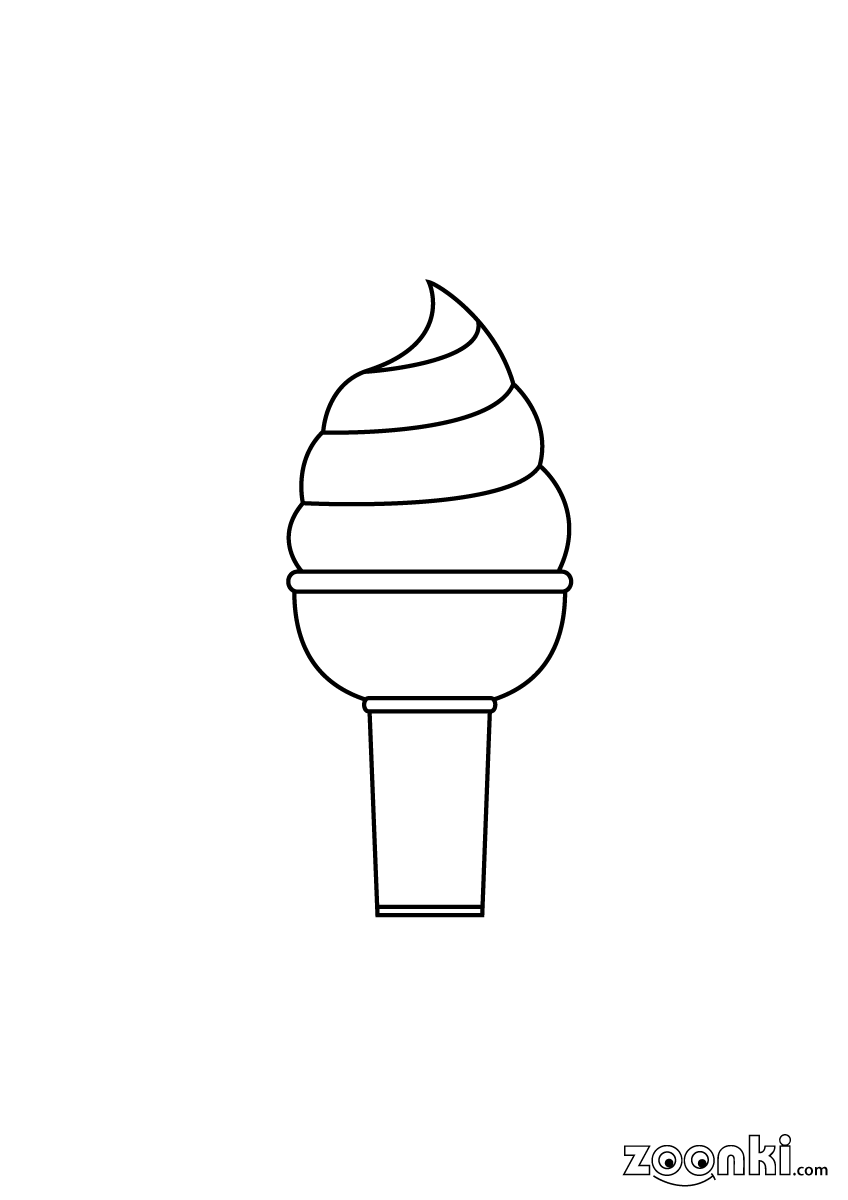 Colouring pages - Food - Ice cream 002 | zoonki.com