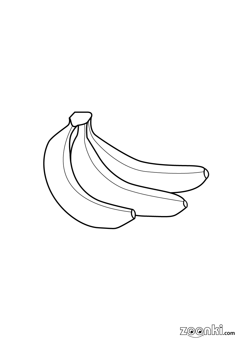 Colouring pages - drawing of bananas for colouring | zoonki.com