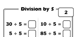 Division by 5 - practice exercise for kids | zoonki.com (2)