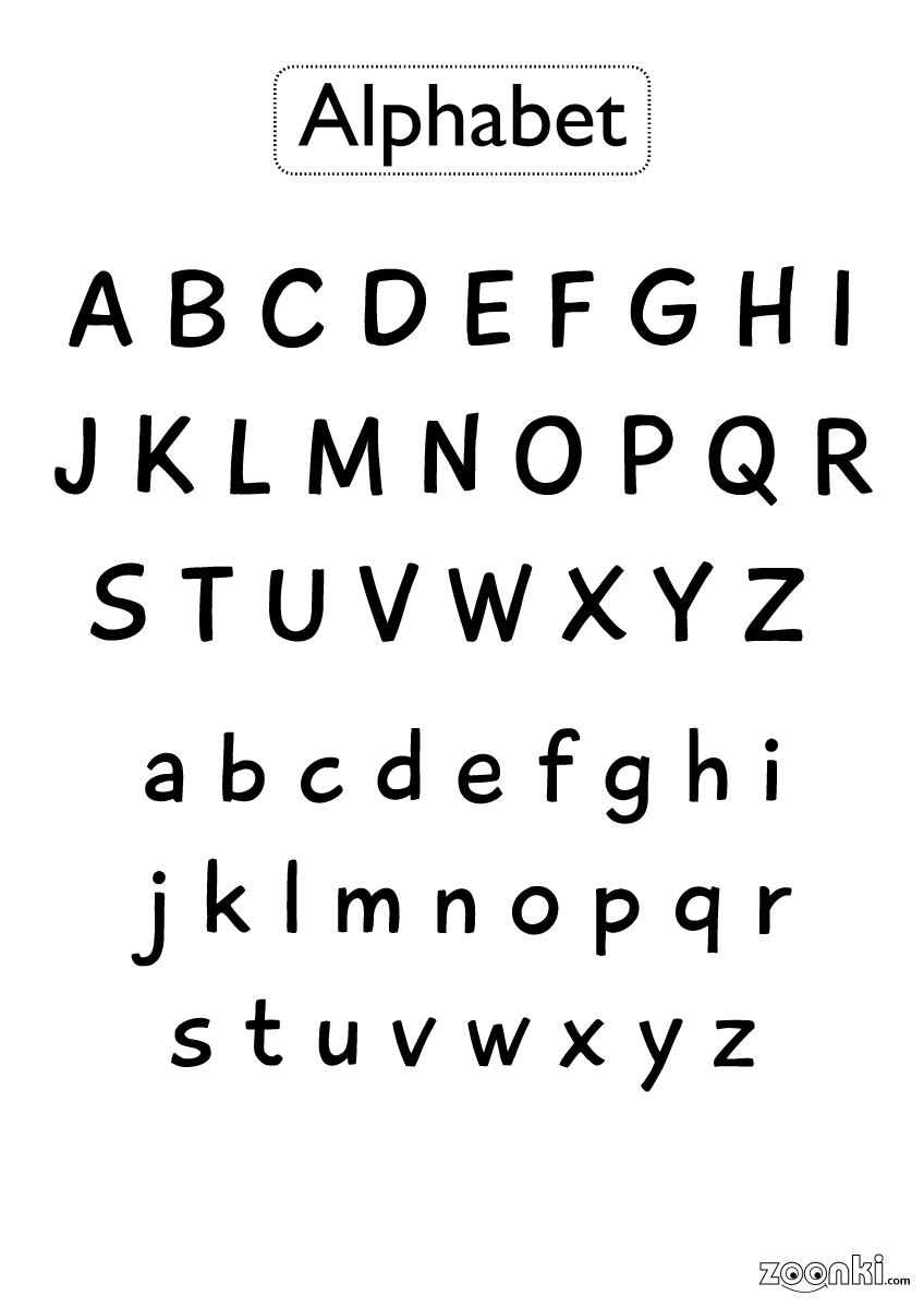 Latin alphabet sheet - vertical | zoonki.com