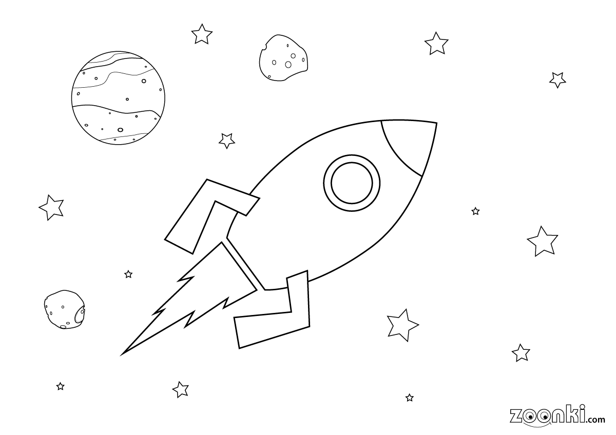 Colouring pages - rocket 007 | zoonki.com